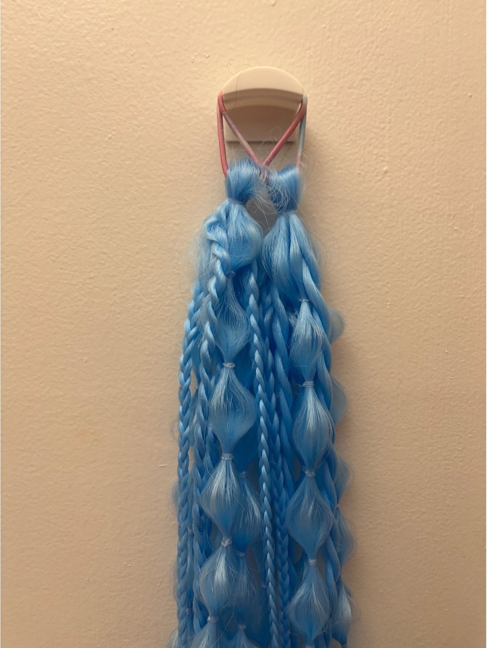 Blue Glow in the Dark Pigtail Hair extensions - Picture 2 of 4